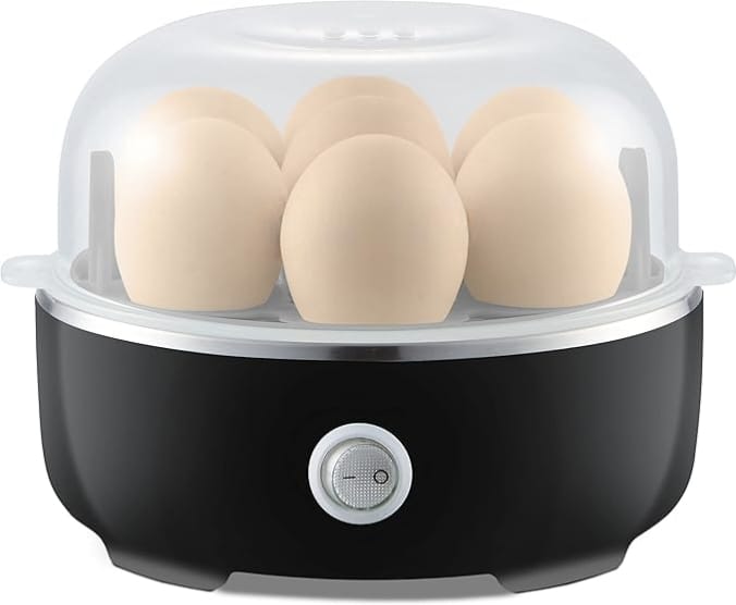 Easy Egg Cooker Electric 7-Egg Capacity, Soft, Medium, Hard-Boiled Egg Cooker with Auto Shut-Off